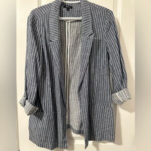 Reitmans Blue Striped Linen Blazer, women’s size 16